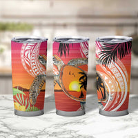 Polynesian Dreamy Turtle Tumbler Cup Sunset Scenery LT7 - Polynesian Pride