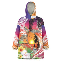 Polynesian Dreamy Turtle Wearable Blanket Hoodie Sunset Scenery LT7 One Size Art - Polynesian Pride