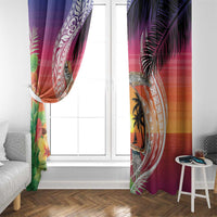 Polynesian Dreamy Turtle Window Curtain Sunset Scenery LT7 - Polynesian Pride