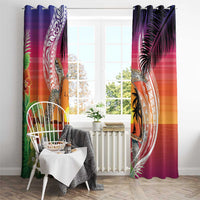 Polynesian Dreamy Turtle Window Curtain Sunset Scenery LT7 - Polynesian Pride