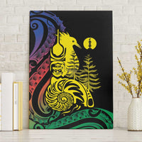 New Caledonia Kanaky Canvas Wall Art Stylized Fleche Faitiere With Kagu Bird