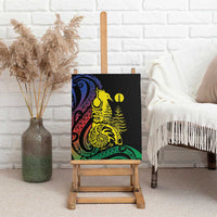 New Caledonia Kanaky Canvas Wall Art Stylized Fleche Faitiere With Kagu Bird