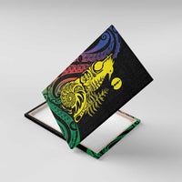 New Caledonia Kanaky Canvas Wall Art Stylized Fleche Faitiere With Kagu Bird