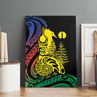 New Caledonia Kanaky Canvas Wall Art Stylized Fleche Faitiere With Kagu Bird