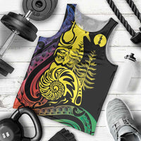 New Caledonia Kanaky Men Tank Top Stylized Fleche Faitiere With Kagu Bird