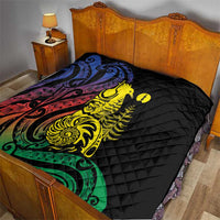 New Caledonia Kanaky Quilt Stylized Fleche Faitiere With Kagu Bird