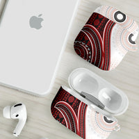 Bula Fiji Vintage Tapa AirPods Case Kaivity Masi Wave Motifs - Red LT7 - Polynesian Pride