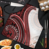Bula Fiji Vintage Tapa Apron Kaivity Masi Wave Motifs - Red LT7 Red - Polynesian Pride