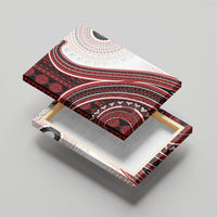 Bula Fiji Vintage Tapa Canvas Wall Art Kaivity Masi Wave Motifs - Red LT7 - Polynesian Pride