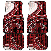 Bula Fiji Vintage Tapa Car Mats Kaivity Masi Wave Motifs - Red LT7 - Polynesian Pride