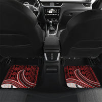 Bula Fiji Vintage Tapa Car Mats Kaivity Masi Wave Motifs - Red LT7 Set 2pcs - Back Red - Polynesian Pride