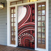 Bula Fiji Vintage Tapa Door Cover Kaivity Masi Wave Motifs - Red LT7 - Polynesian Pride