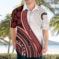 Bula Fiji Vintage Tapa Hawaiian Shirt Kaivity Masi Wave Motifs - Red LT7 - Polynesian Pride