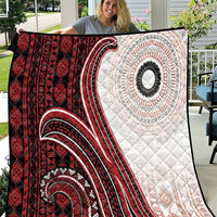 Bula Fiji Vintage Tapa Quilt Kaivity Masi Wave Motifs - Red LT7 Red - Polynesian Pride
