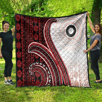 Bula Fiji Vintage Tapa Quilt Kaivity Masi Wave Motifs - Red LT7 - Polynesian Pride