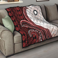 Bula Fiji Vintage Tapa Quilt Kaivity Masi Wave Motifs - Red LT7 - Polynesian Pride
