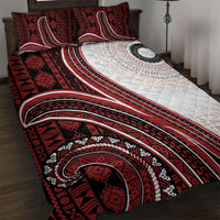Bula Fiji Vintage Tapa Quilt Bed Set Kaivity Masi Wave Motifs - Red LT7 Red - Polynesian Pride