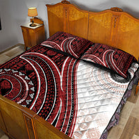 Bula Fiji Vintage Tapa Quilt Bed Set Kaivity Masi Wave Motifs - Red LT7 - Polynesian Pride