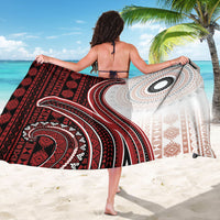 Bula Fiji Vintage Tapa Sarong Kaivity Masi Wave Motifs - Red LT7 - Polynesian Pride
