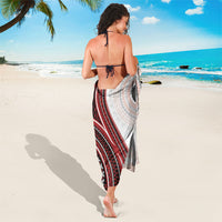 Bula Fiji Vintage Tapa Sarong Kaivity Masi Wave Motifs - Red LT7 - Polynesian Pride