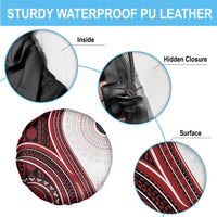 Bula Fiji Vintage Tapa Spare Tire Cover Kaivity Masi Wave Motifs - Red LT7 - Polynesian Pride