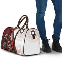 Bula Fiji Vintage Tapa Travel Bag Kaivity Masi Wave Motifs - Red LT7 - Polynesian Pride