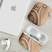 Bula Fiji Vintage Tapa AirPods Case Kaivity Masi Wave Motifs - Mocha LT7 - Polynesian Pride