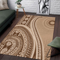 Bula Fiji Vintage Tapa Area Rug Kaivity Masi Wave Motifs - Mocha LT7 Beige - Polynesian Pride