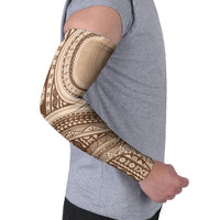 Bula Fiji Vintage Tapa Arm Sleeves Kaivity Masi Wave Motifs - Mocha LT7 - Polynesian Pride