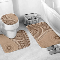 Bula Fiji Vintage Tapa Bathroom Set Kaivity Masi Wave Motifs - Mocha LT7 Mat Set Only (3 pcs) One Size Beige - Polynesian Pride