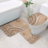 Bula Fiji Vintage Tapa Bathroom Set Kaivity Masi Wave Motifs - Mocha LT7 - Polynesian Pride