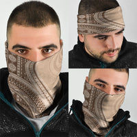 Bula Fiji Vintage Tapa Neck Gaiter Kaivity Masi Wave Motifs - Mocha LT7 - Polynesian Pride