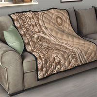 Bula Fiji Vintage Tapa Quilt Kaivity Masi Wave Motifs - Mocha LT7 - Polynesian Pride