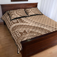 Bula Fiji Vintage Tapa Quilt Bed Set Kaivity Masi Wave Motifs - Mocha LT7 - Polynesian Pride