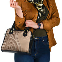 Bula Fiji Vintage Tapa Shoulder Handbag Kaivity Masi Wave Motifs - Mocha LT7 - Polynesian Pride