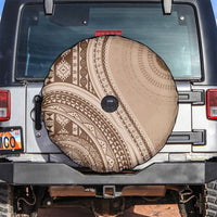 Bula Fiji Vintage Tapa Spare Tire Cover Kaivity Masi Wave Motifs - Mocha LT7 Beige - Polynesian Pride
