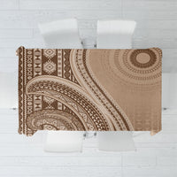 Bula Fiji Vintage Tapa Tablecloth Kaivity Masi Wave Motifs - Mocha LT7 Beige - Polynesian Pride