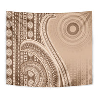 Bula Fiji Vintage Tapa Tapestry Kaivity Masi Wave Motifs - Mocha LT7 - Polynesian Pride