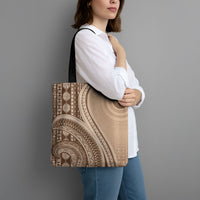 Bula Fiji Vintage Tapa Tote Bag Kaivity Masi Wave Motifs - Mocha LT7 - Polynesian Pride