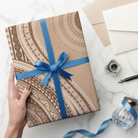 Bula Fiji Vintage Tapa Wrapping Paper Kaivity Masi Wave Motifs - Mocha LT7 - Polynesian Pride