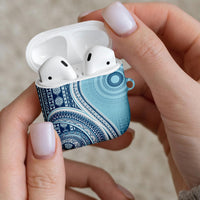 Bula Fiji Vintage Tapa AirPods Case Kaivity Masi Wave Motifs - Turquoise LT7 - Polynesian Pride
