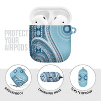 Bula Fiji Vintage Tapa AirPods Case Kaivity Masi Wave Motifs - Turquoise LT7 - Polynesian Pride