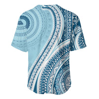 Bula Fiji Vintage Tapa Baseball Jersey Kaivity Masi Wave Motifs - Turquoise LT7 - Polynesian Pride