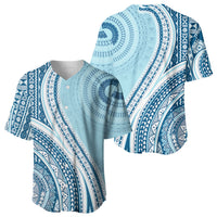 Bula Fiji Vintage Tapa Baseball Jersey Kaivity Masi Wave Motifs - Turquoise LT7 - Polynesian Pride
