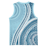 Bula Fiji Vintage Tapa Basketball Jersey Kaivity Masi Wave Motifs - Turquoise LT7 - Polynesian Pride