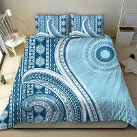 Bula Fiji Vintage Tapa Bedding Set Kaivity Masi Wave Motifs - Turquoise LT7 - Polynesian Pride