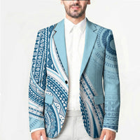 Bula Fiji Vintage Tapa Blazer Kaivity Masi Wave Motifs - Turquoise LT7 - Polynesian Pride