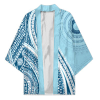 Bula Fiji Vintage Tapa Kimono Kaivity Masi Wave Motifs - Turquoise LT7 Unisex Turquoise - Polynesian Pride