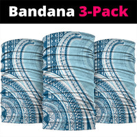Bula Fiji Vintage Tapa Neck Gaiter Kaivity Masi Wave Motifs - Turquoise LT7 package One Size: 25*50cm Turquoise - Polynesian Pride