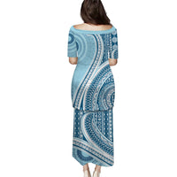 Bula Fiji Vintage Tapa Puletasi Kaivity Masi Wave Motifs - Turquoise LT7 - Polynesian Pride